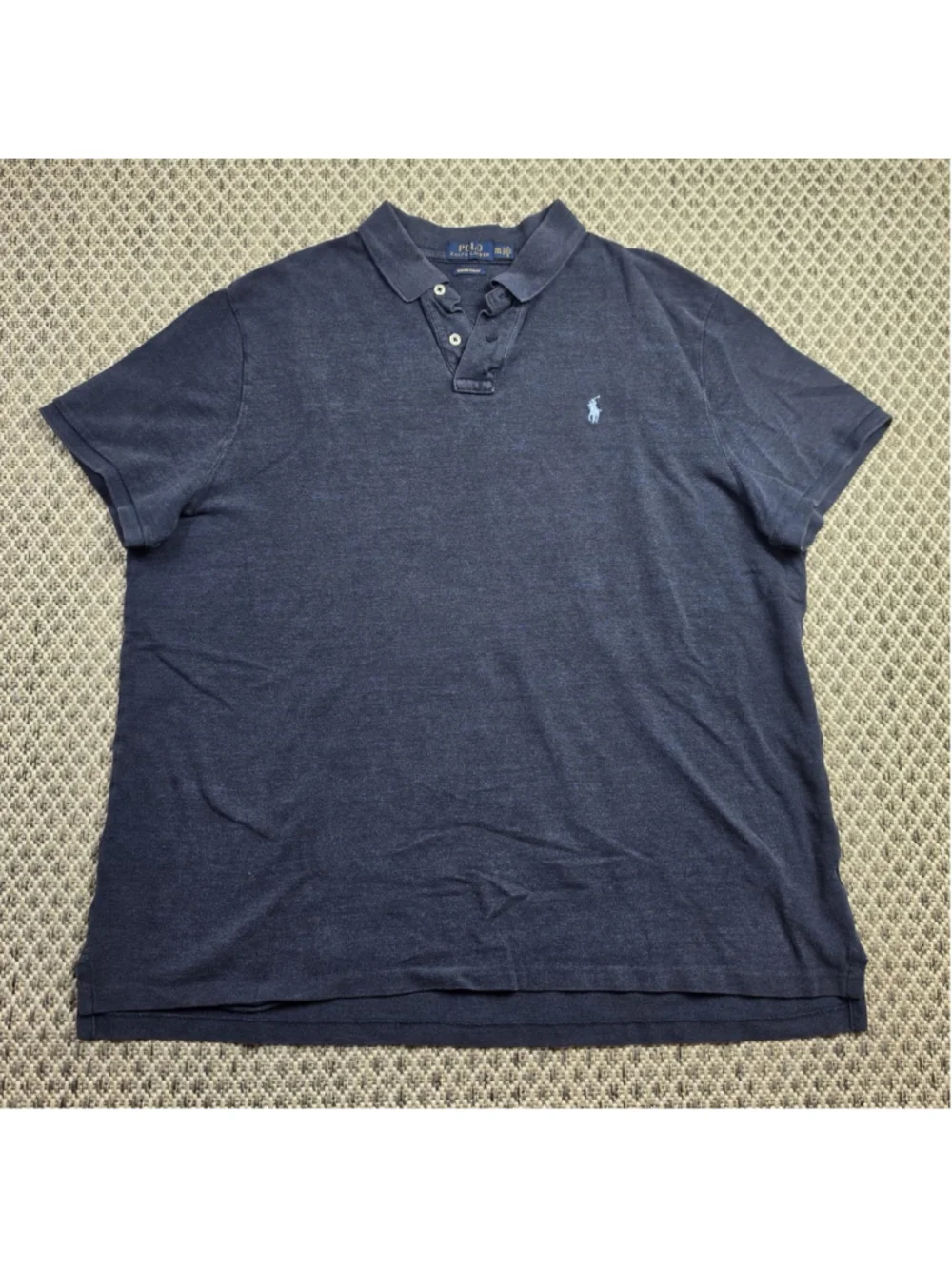 Polo Ralph Lauren Mens XXL Custom Slim Fit Navy Blue Pony Short Sleeve Polo